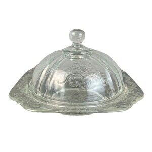 VTG Recollection Indiana Glass Butter/Cheese Plate Retro Madrid Pattern NewInBox